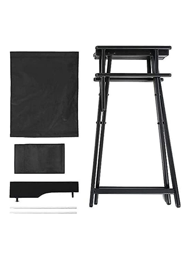 Generic Lightweight Aluminum Portable Professional Director Makeup Artist Chair Black  - Image 3