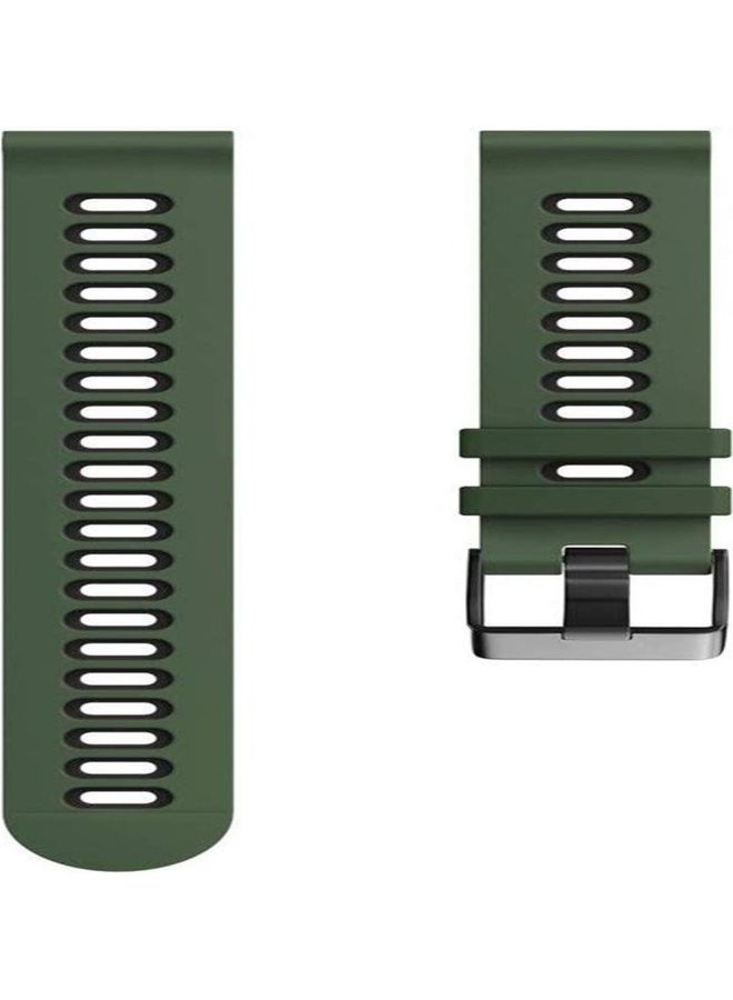 BGM Two-Tone Silicone Replacement Band For Garmin Forerunner 245 Army Green/Black - Image 2