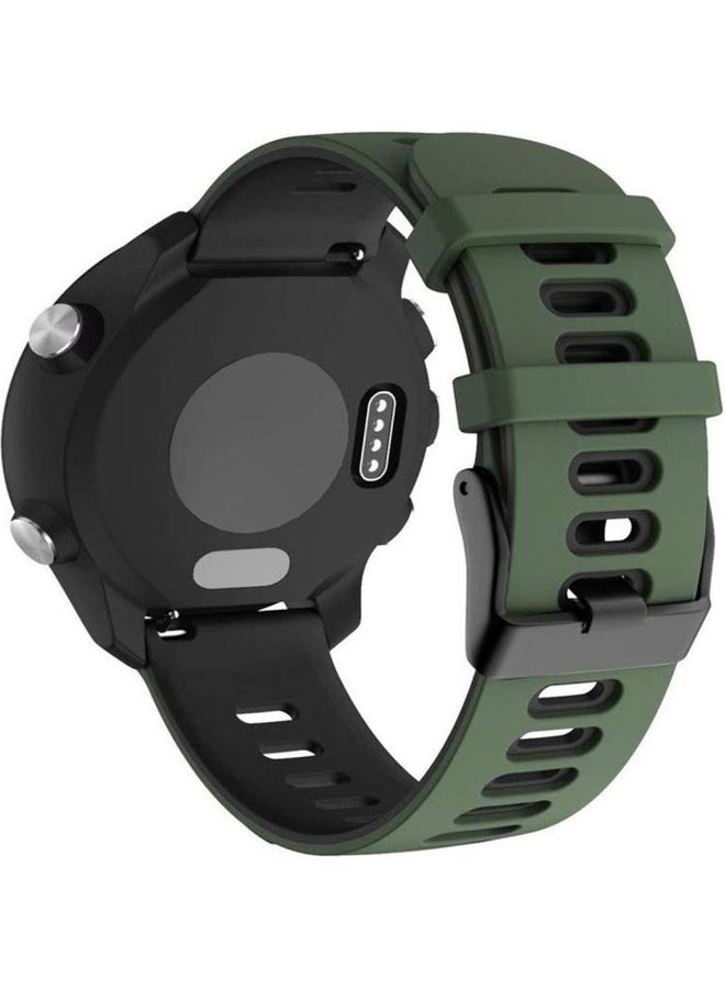 BGM Two-Tone Silicone Replacement Band For Garmin Forerunner 245 Army Green/Black - Image 4
