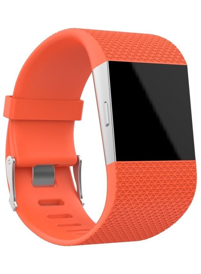 BGM Rhombus Texture Replacement Strap Band for Fitbit Surge Orange - Image 1