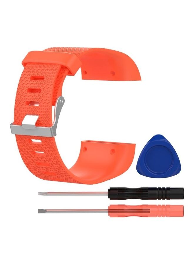 BGM Rhombus Texture Replacement Strap Band for Fitbit Surge Orange - Image 4