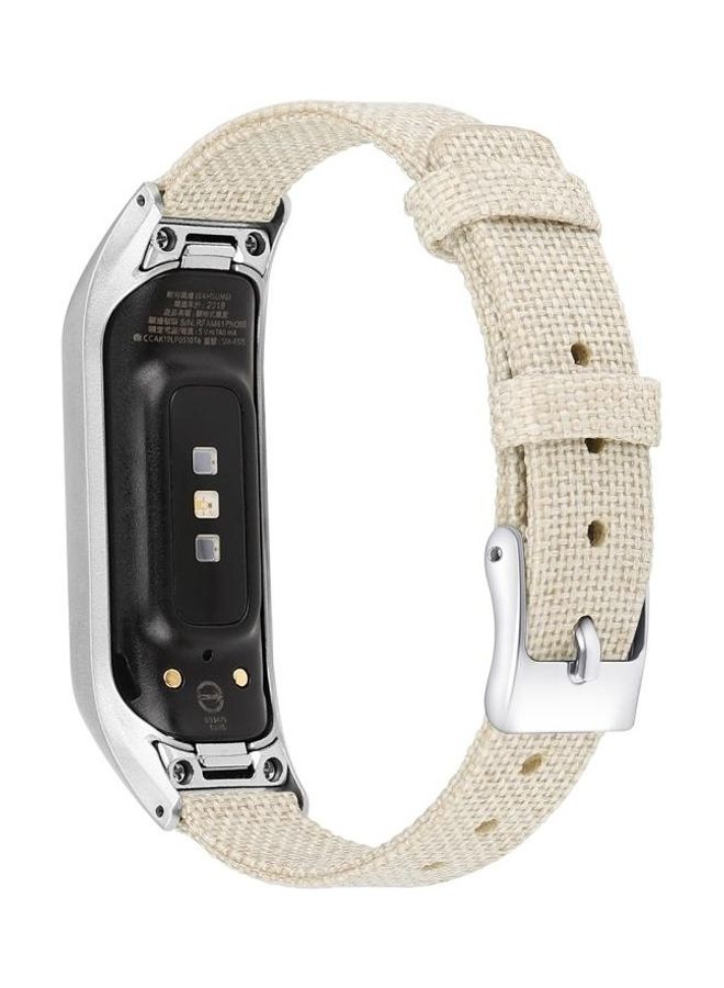 BGM Stainless Steel Canvas Strap For Samsung Galaxy Fit Pink - Image 1