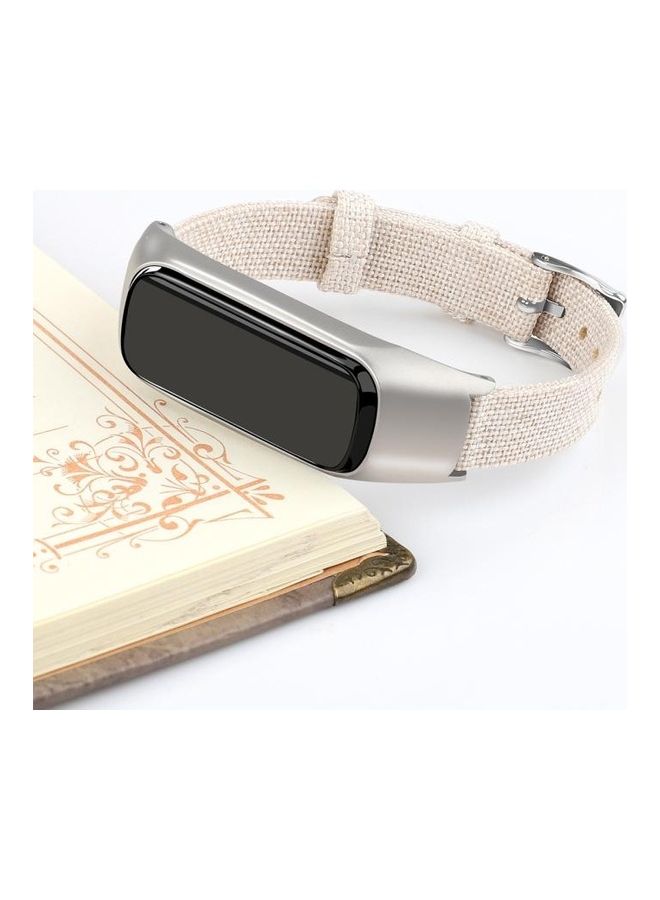 BGM Stainless Steel Canvas Strap For Samsung Galaxy Fit Pink - Image 5