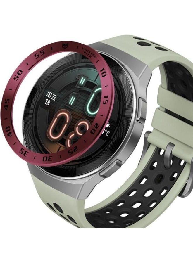 BGM Stainless Steel Bezel Ring For Huawei Watch GT2e Smart Watch Wine Red Ring Black Lettering - Image 2