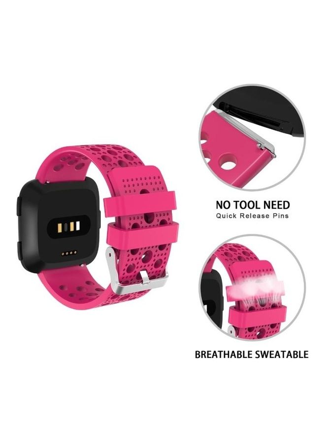 BGM Breathable Watch Strap For Fitbit Versa Rose Red - Image 1