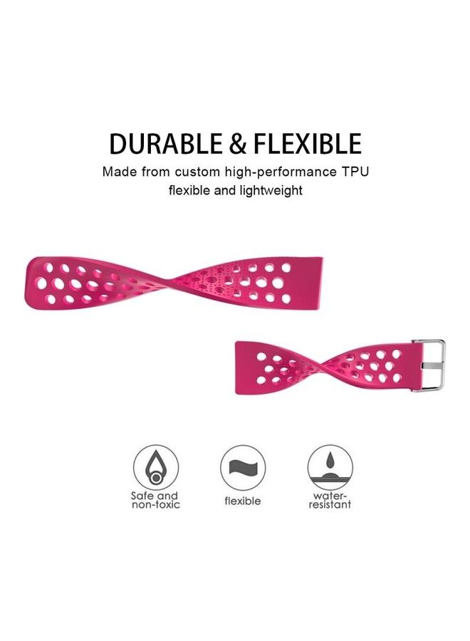 BGM Breathable Watch Strap For Fitbit Versa Rose Red - Image 2