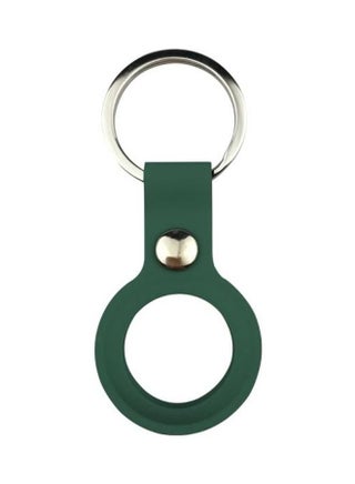 Liquid Silicone Shockproof Protective Soft Case Cover With Keychain Ring For Apple AirTag Deep Green - v1631102039/N50685940A_1