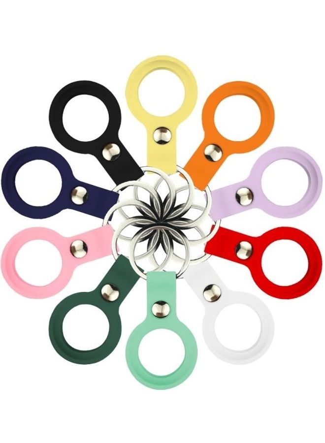 BGM - Liquid Silicone Shockproof Protective Soft Case Cover With Keychain Ring For Apple AirTag Deep Green - Image 1