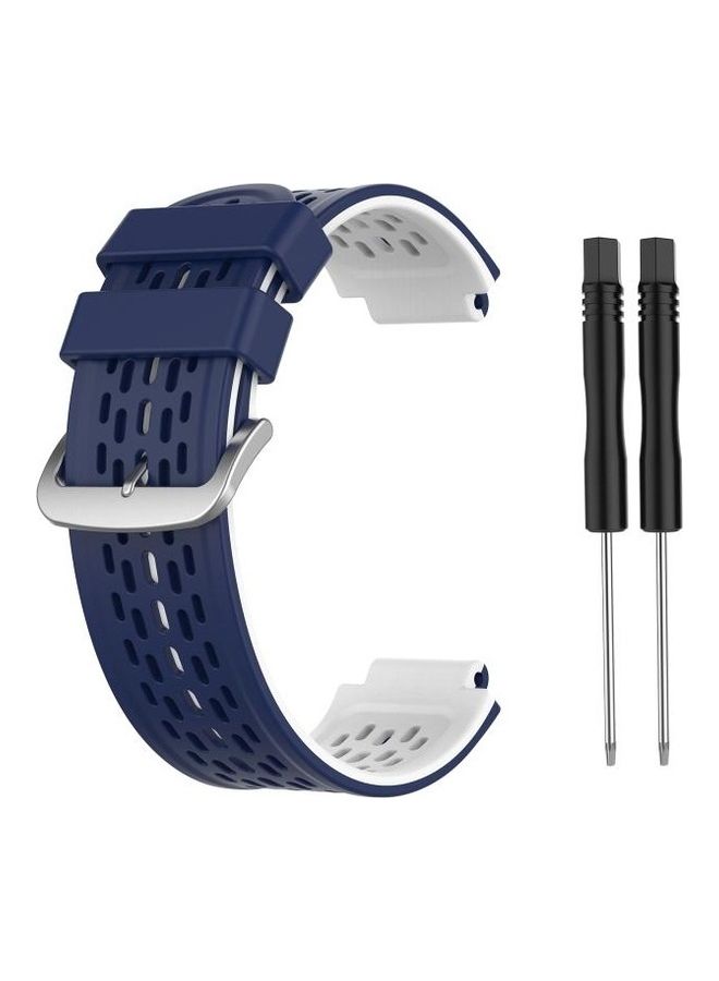BGM Silicone Replacement Strap With 2 Tool Knives For Garmin Approach S2/S4 Blue/White - Image 1