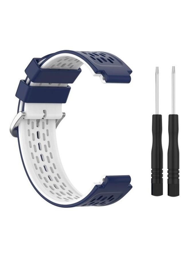 BGM Silicone Replacement Strap With 2 Tool Knives For Garmin Approach S2/S4 Blue/White - Image 3