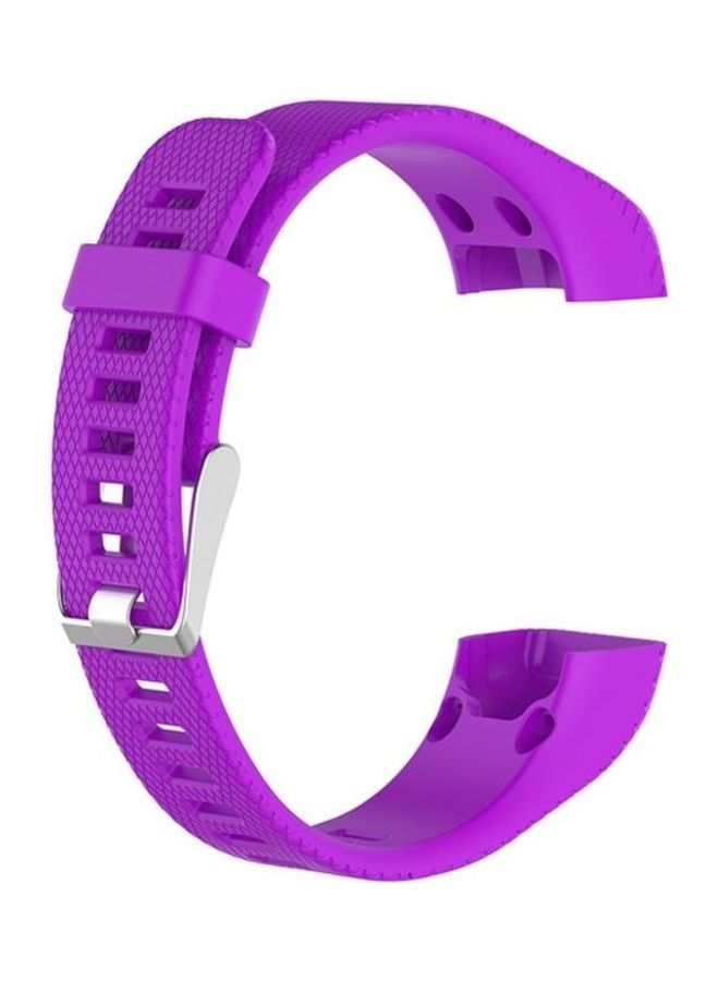 BGM Silicone Wrist Strap Watchband For Garmin Vivosmart HR Purple - Image 2
