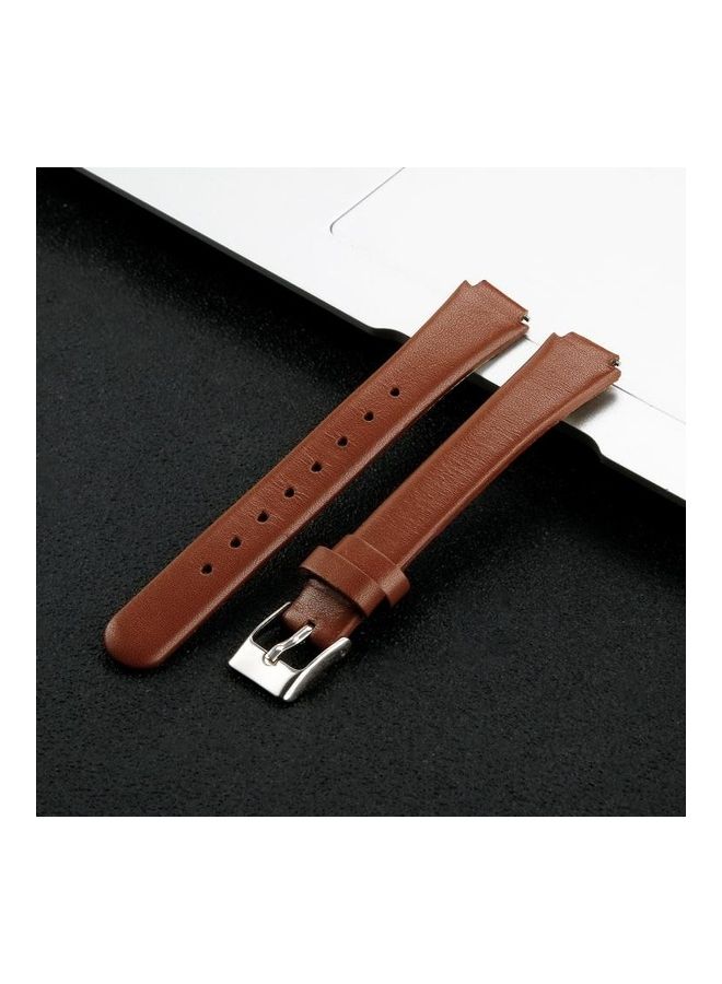 BGM Cowhide Leather C Type Replacement Wrist Strap For Fitbit Inspire/Inspire HR Brown - Image 2