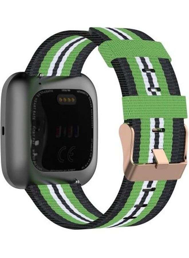 BGM Canvas Watch Strap For FITBIT Versa Black - Image 1