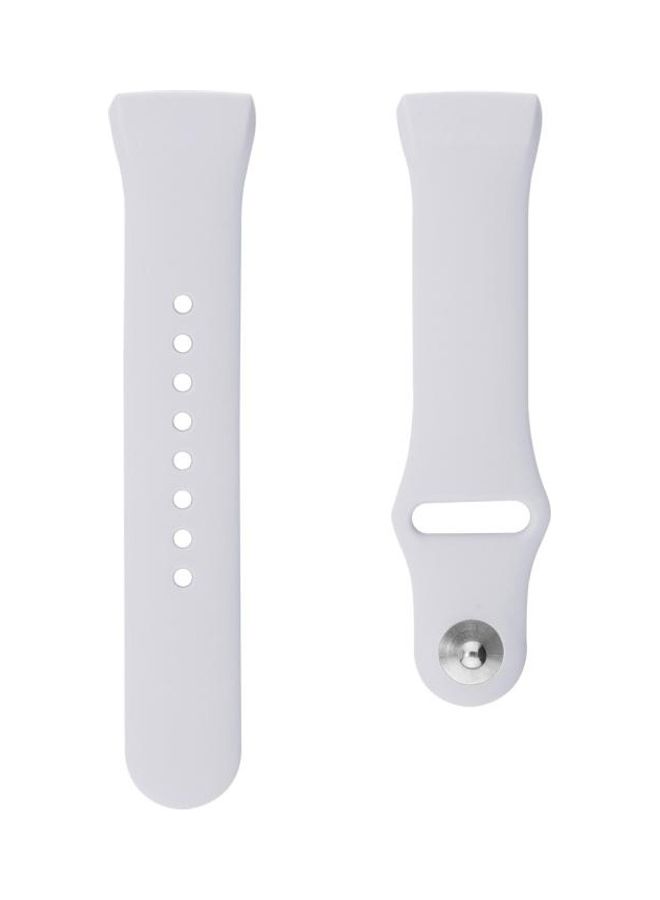 BGM Solid Colour Silicone Strap Band For Fitbit Charge 3 18mm Light Grey - Image 2