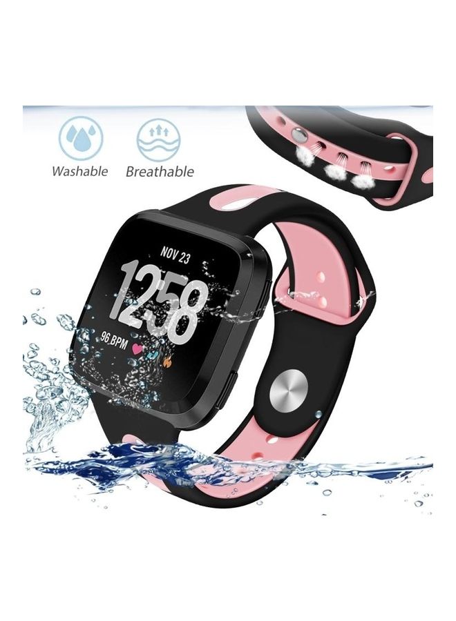 بي جي إم سوار بديل من السيليكون لساعات فيتبيت فيرسا 2/ فيتبيت فيرسا/ فيتبيت فيرسا لايت. أسود - Image 3