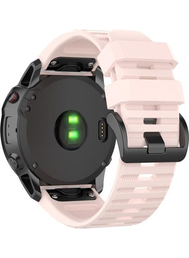 BGM Replacement Wrist Strap Band with Plastic Button For Garmin Fenix 6X 26mm Light Pink - Image 2