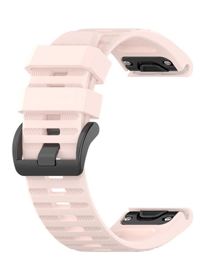 BGM Replacement Wrist Strap Band with Plastic Button For Garmin Fenix 6X 26mm Light Pink - Image 3