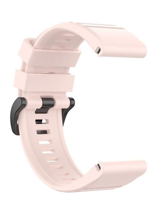 BGM Replacement Wrist Strap Band with Plastic Button For Garmin Fenix 6X 26mm Light Pink - Image 4
