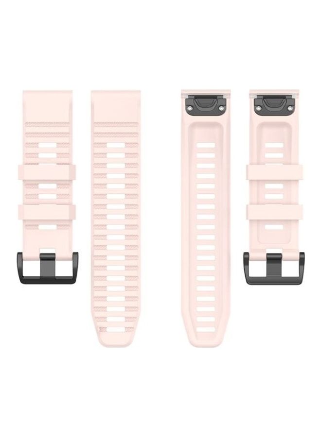 BGM Replacement Wrist Strap Band with Plastic Button For Garmin Fenix 6X 26mm Light Pink - Image 5