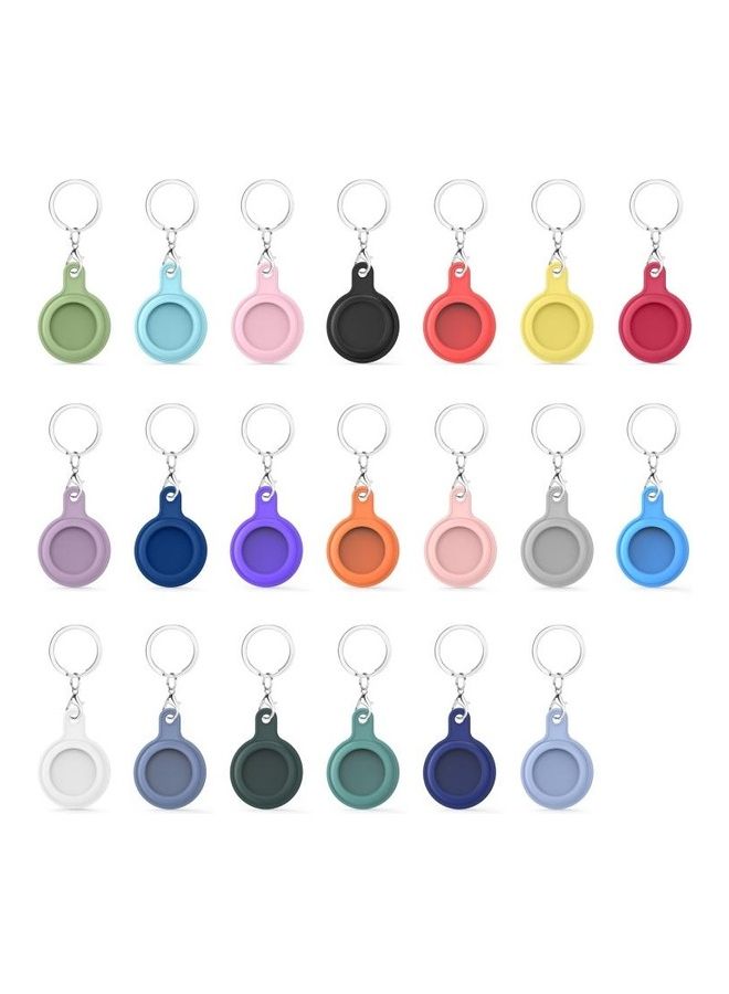 BGM - Gel Leather Case Cover With Switchable Keychain Ring For Apple AirTag White/Silver - Image 1