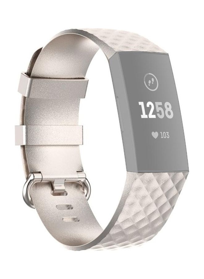 BGM Colour Buckle TPU Wrist Strap For Fitbit Charge 4/Charge 3/Charge 3 SE Silver - Image 1