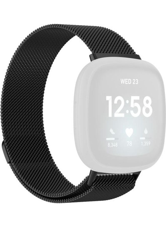 BGM Magnetic Milano Replacement Strap For Fitbit Versa 3 Black - Image 1