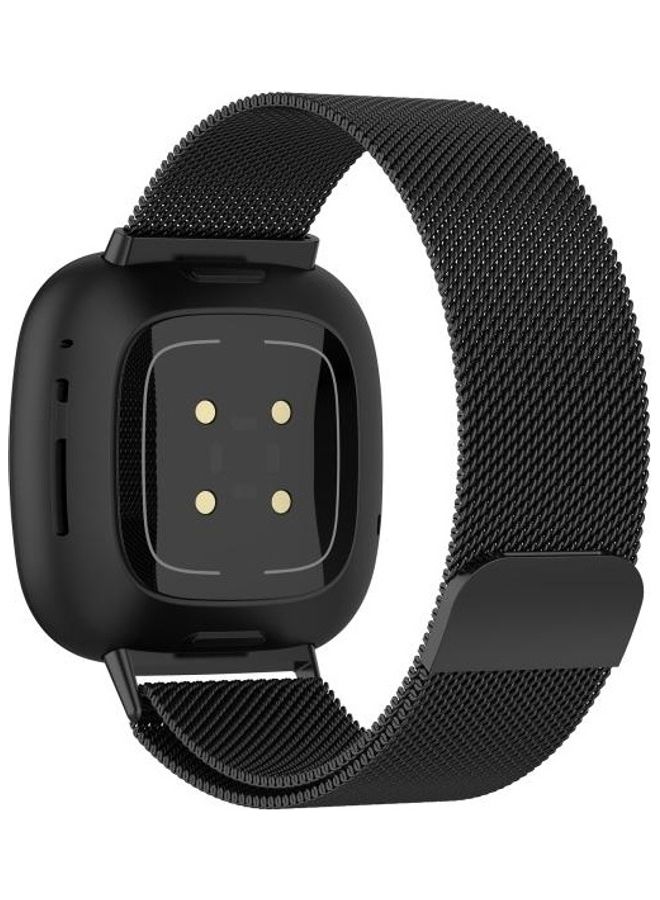 BGM Magnetic Milano Replacement Strap For Fitbit Versa 3 Black - Image 2
