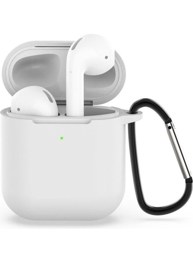 بي جي إم غطاء حماية واق مضاد للصدمات من السيليكون لسماعات أبل آيربودز الجيل الأول والثاني أبيض - Image 1