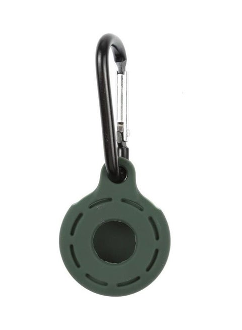Silica Gel Hollow Out Anti-Scratch Shockproof Protective Cover Soft Case with Keychain Ring Loop For Apple AirTag Green