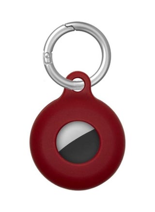 Dual-Side Hollow Anti-Scratch Silicone Shockproof Protective Cover Case with Keychain Hook Loop For Apple AirTag Red - v1631103209/N50686565A_1
