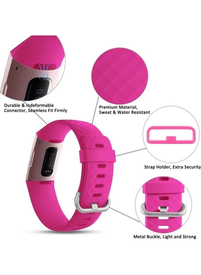 BGM Diamond Pattern Replacement Band For Fitbit Charge 2 Pink - Image 3