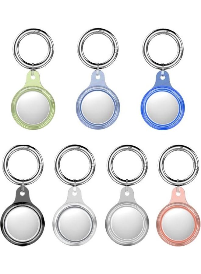 BGM - Glacier TPU Anti-Scratch Shockproof Protective Cover With Spring Clasp Hanging Ring For Apple AirTag Transparent Black/Silver - Image 1