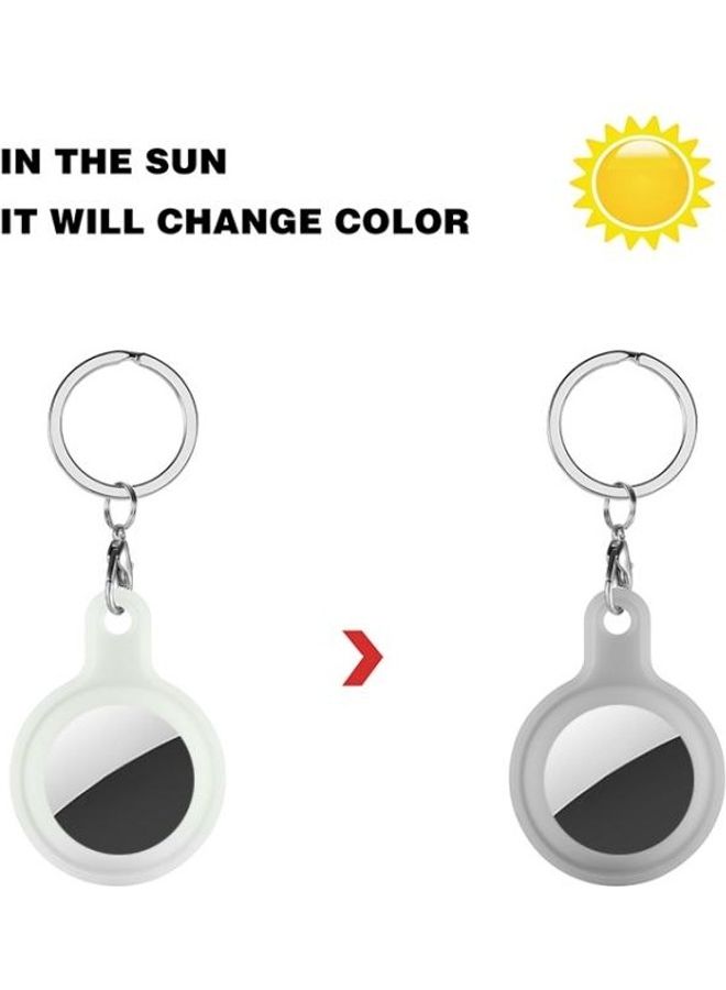 BGM Discoloration In Sun Silicone Protective Cover For Apple AirTag Clear/Grey - Image 2