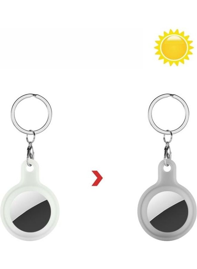 BGM Discoloration In Sun Silicone Protective Cover For Apple AirTag Clear/Grey - Image 1