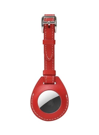 Shockproof Anti-Scratch Leather Case With Hang Loop For Apple AirTag Red - v1631103330/N50686342A_1