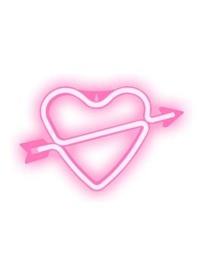 Salla Cupid Love Neon Heart LED Light Pink 29x18cm - Image 1