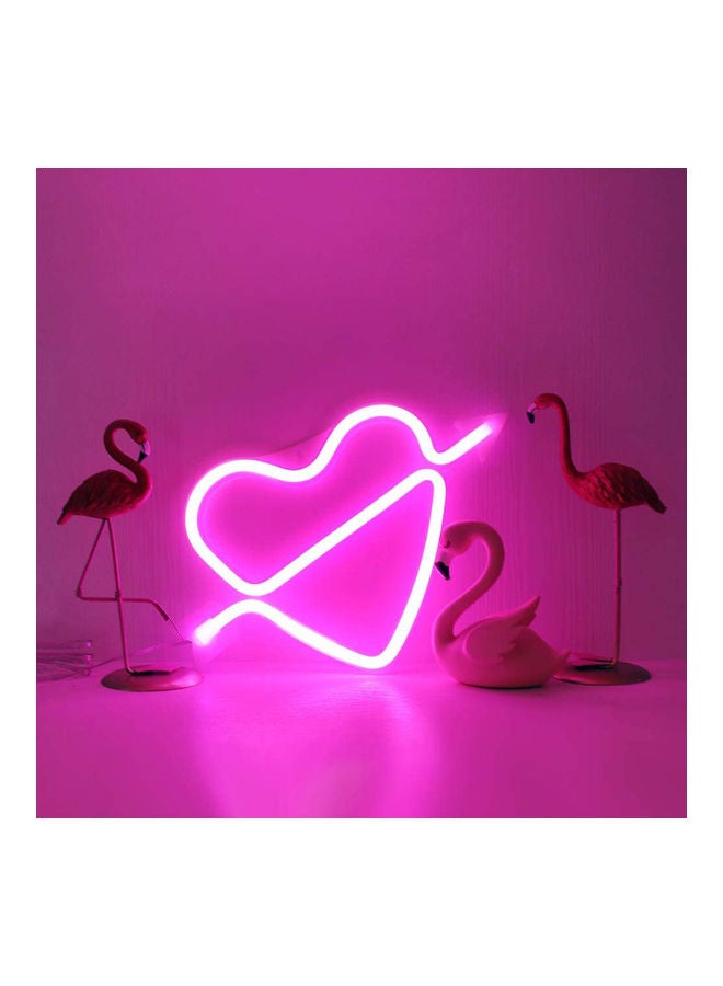 Salla Cupid Love Neon Heart LED Light Pink 29x18cm - Image 2