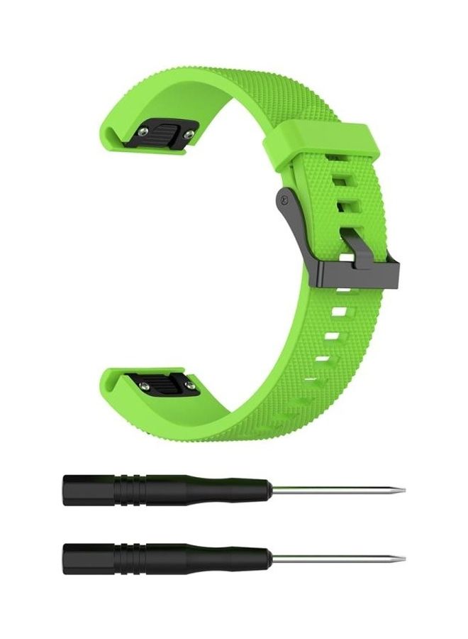 BGM Silicone Replacement Band For Garmin Fenix 5S 20mm Lime Green/Black