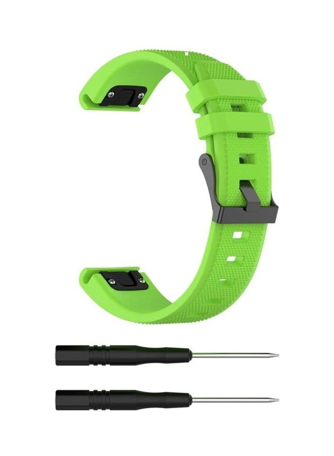 BGM Silicone Replacement Band For Garmin Fenix5 22mm Lime Green/Black