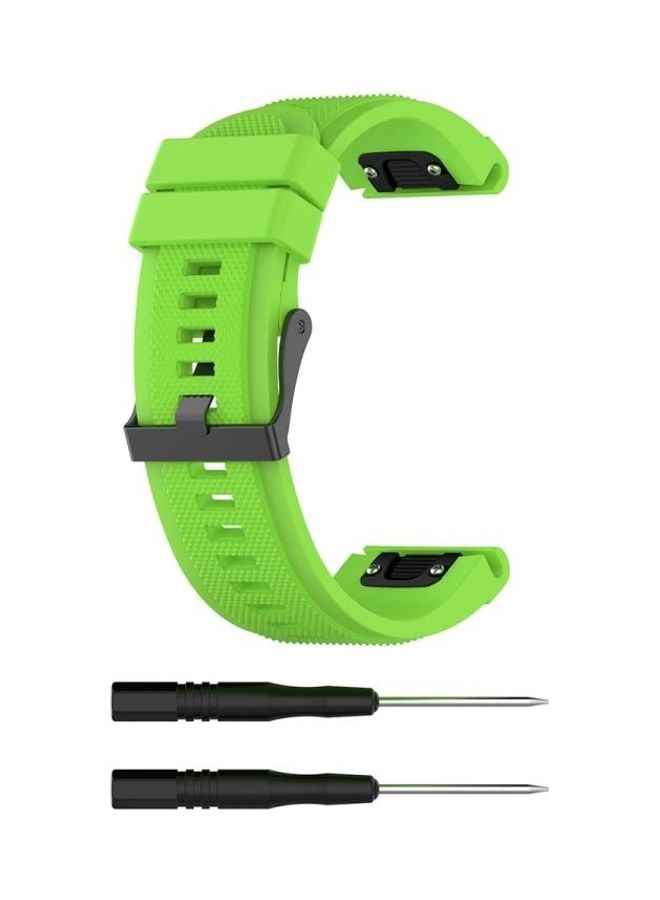 BGM Silicone Replacement Band For Garmin Fenix 5X 26mm/Fenix3/Fenix3 HR Lime Green/Black