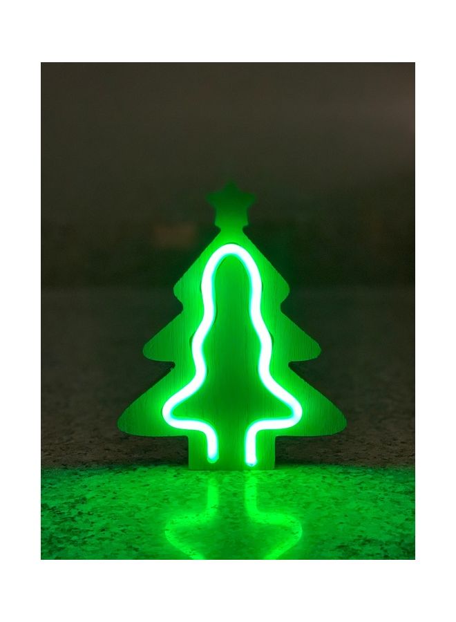 سلة مصباح LED خشبي بتصميم شجرة نيون مقاس 21x17 سم أخضر 21x17سم - Image 2