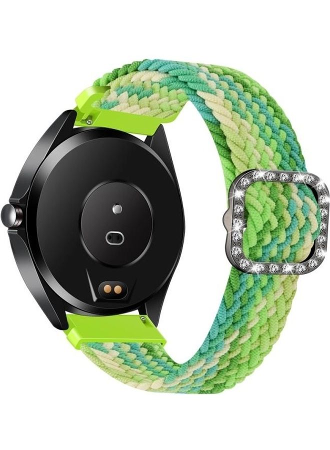 BGM Braided Elastic Diamond Buckle Replacement Band For Garmin Venu/Vivoactive 3 20mm Lime Green - Image 3