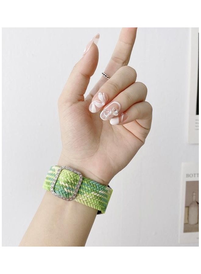 BGM Braided Elastic Diamond Buckle Replacement Band For Garmin Venu/Vivoactive 3 20mm Lime Green - Image 4