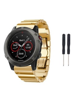 Replacement Milanese Strap With 2-Piece Tool For Garmin Fenix 6X 26mm Gold