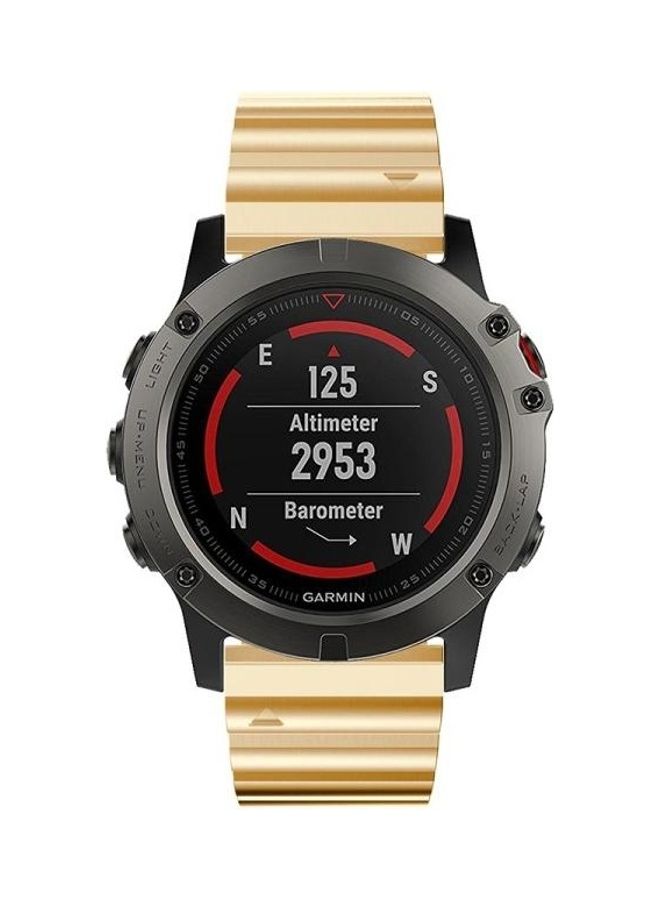 BGM - Replacement Milanese Strap With 2-Piece Tool For Garmin Fenix 6X 26mm Gold - Image 1