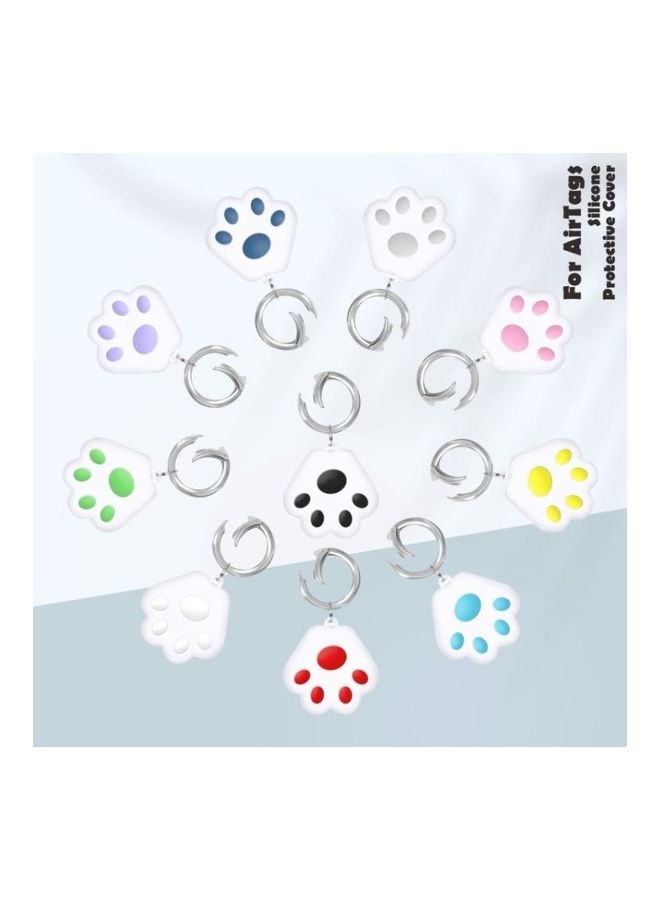 BGM - Cute Cat Paw Silicone Shockproof Protective Cover Soft Case with Keychain Ring Loop For Apple AirTag Yellow - Image 1