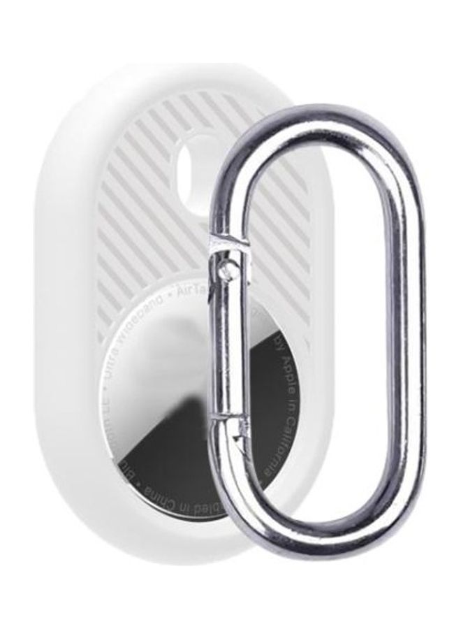 BGM Silicone Shockproof Protective Sleeve For Apple AirTag White/Silver  - Image 2