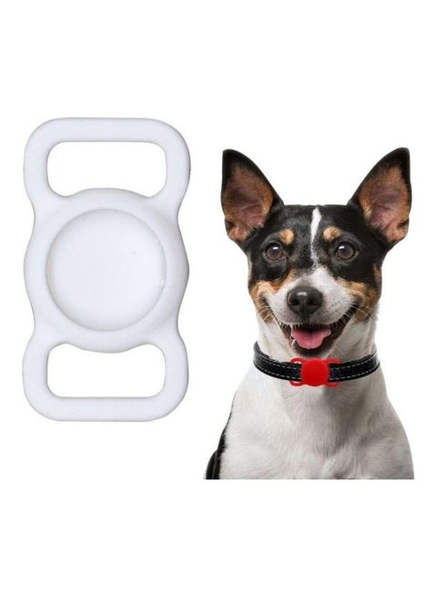 Shockproof Anti-Scratch Silicone Protective Case Cover For Apple AirTag White/Silver