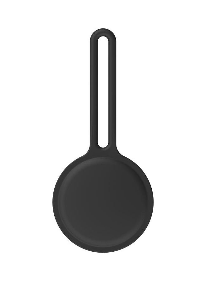 BGM - Shockproof Anti-Scratch Silicone Soft Case with Hanging Strap For Apple AirTag Dark Grey - Image 1