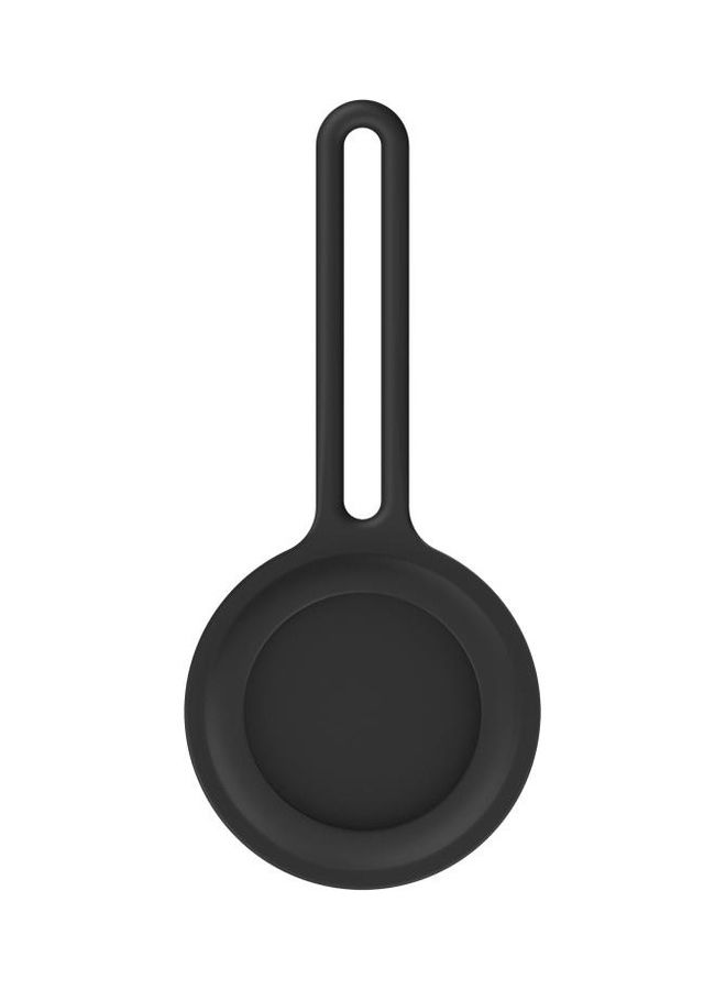 BGM - Shockproof Anti-Scratch Silicone Soft Case with Hanging Strap For Apple AirTag Dark Grey - Image 1